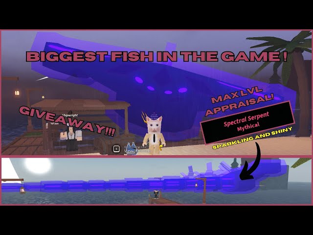 I APPRAISED and pulled the BIGGEST fish in ROBLOX FISCH | Shiny Sparkling Giant Sea Serpant