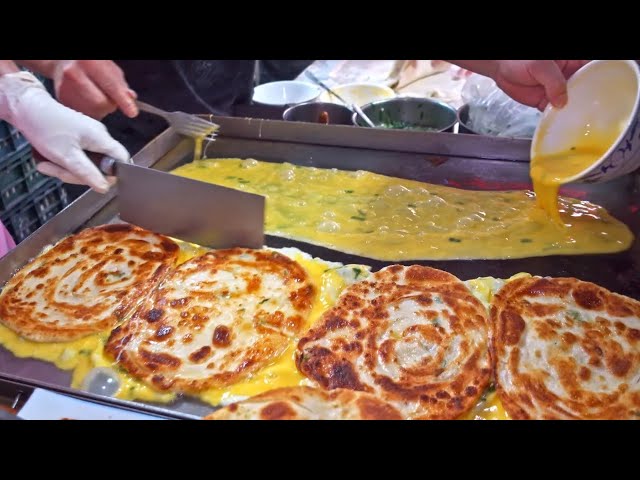 Can't Resist！BEST 8 most popular Breakfast Street Food, Omelette Pancakes/無法抗拒！８家最熱門早餐, 驚人的街頭美食