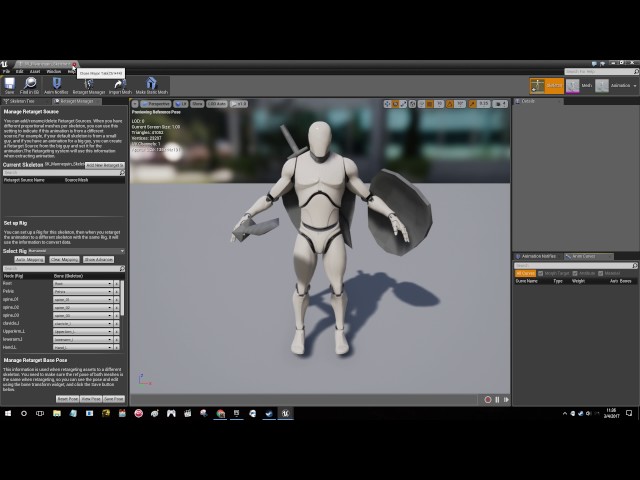 [UE 4.15] Retargetting Animations - explanation / Slow video