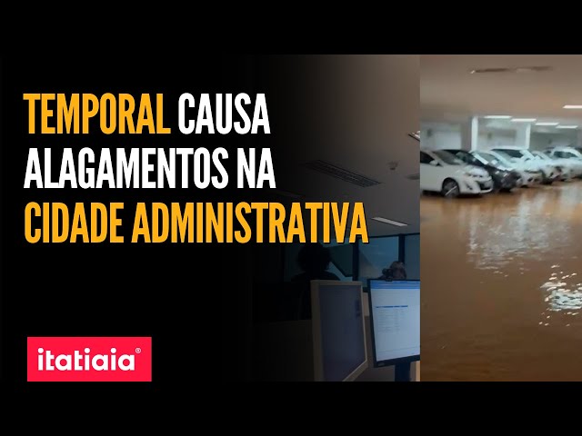 CHUVA FORTE ALAGA ESTACIONAMENTO E CAUSA DANOS NA CIDADE ADMINISTRATIVA NESTA QUARTA (29)