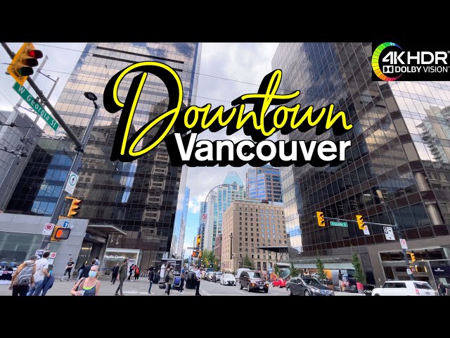 Vancouver Downtown Summer Walk 🇨🇦  Vancouver, B.C., Canada, Virtual Walking Tour, [4K HDR 60fps]