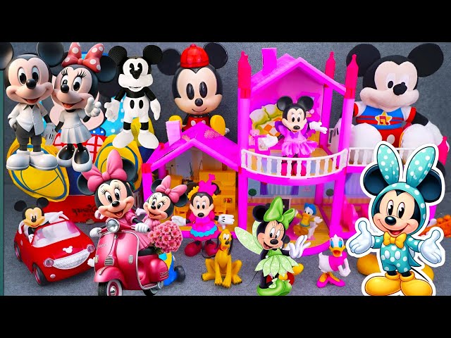 10Min Satisfying With Unboxing Mickey Minnie Mouse Red Car, Dog, little Dream House Playset ASMR