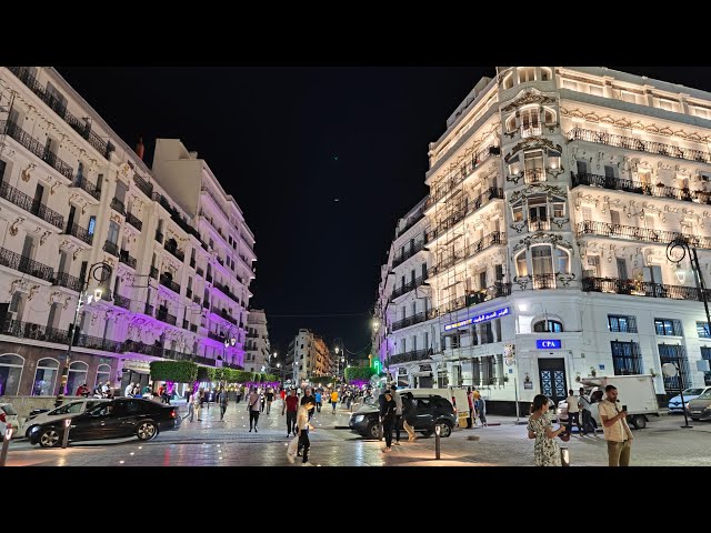 الجزائر ليلا. شارع عبد الكريم الخطابي. Algiers by night. Argel de noche. Alger de nuit