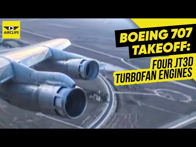 MUST HEAR!!! Boeing 707 Takeoff: Four JT3D turbofan engines giving their best & loudest! [AirClips]