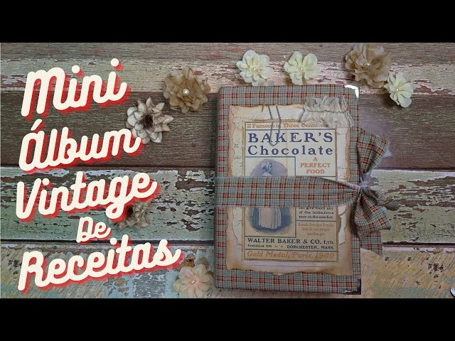 MINI ÁLBUM VINTAGE DE RECEITAS #DIY