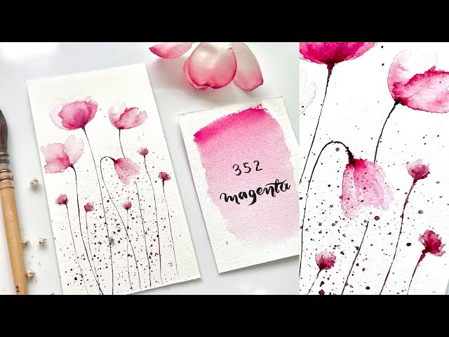 Easy&Dreamy flowers only in ONE COLOUR | Beginner Watercolour Tutorial