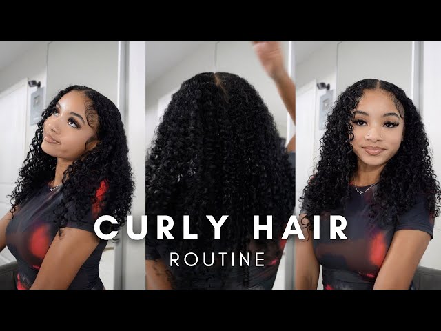 CURLY HAIR ROUTINE: Less Frizz, Long lasting Curls, Wash Routine