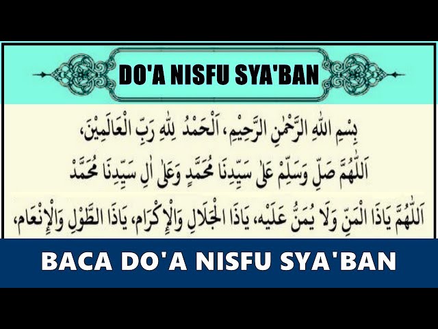 AMALAN NISU SYA'BAN PENARIK REZEKI DAN TOLAK BALA' DENGARKAN 5 MENIT