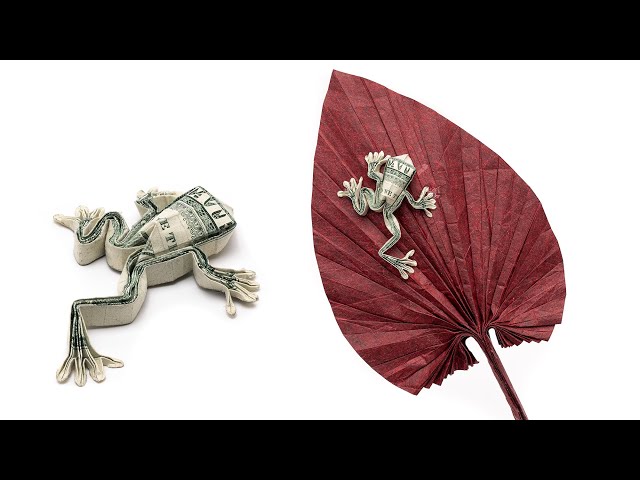 Origami Dollar bill Tree Frog tutorial (Rudolf Deeg) 折り紙 アマガエル Rana Sapo