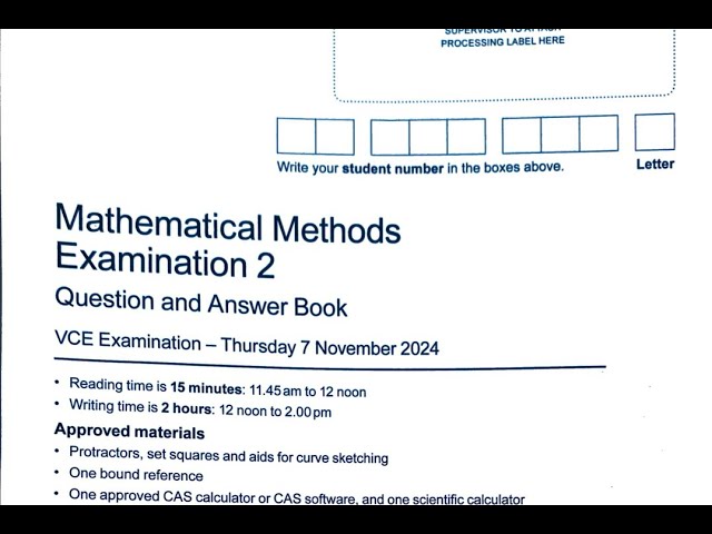 2024 VCE Methods Exam 2 Suggested Solutions!