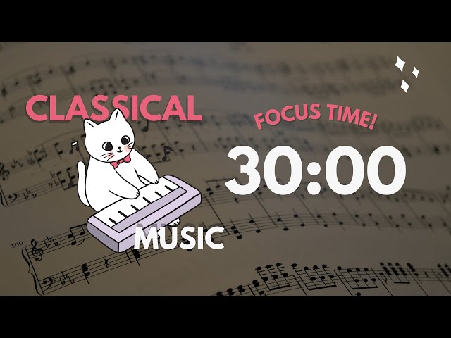 2-Hour classical music Study with Me  | 50/10 Pomodoro Countdown ⏱️ | Relaxing ADHD Cozy Music ✨