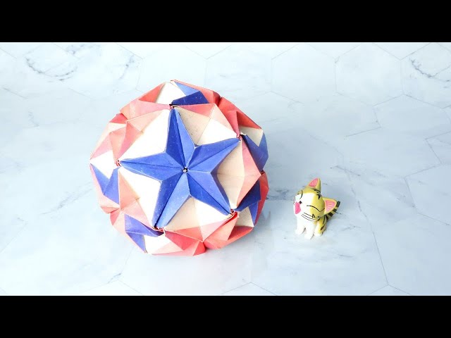 Star ball kusudama using sticky notes