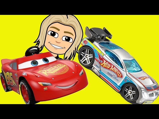 DISney Cars Lighting McQueen in Frozen Hot Wheels Cars Racing Real Kids Indoor Playground