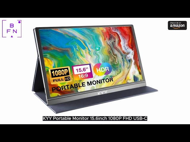 KYY Portable Monitor 15.6inch 1080P FHD USB-C, HDMI Computer Display HDR IPS Gaming Monitor