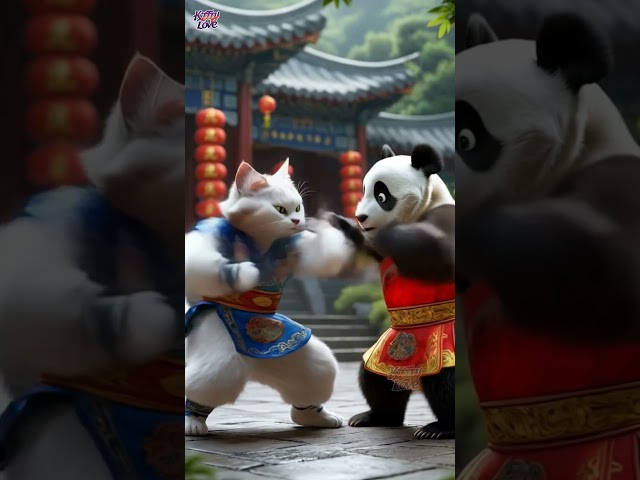 Kung Fu Legends: Master Cat vs. Kungfu Panda #shorts #cat #kungfu #fyp