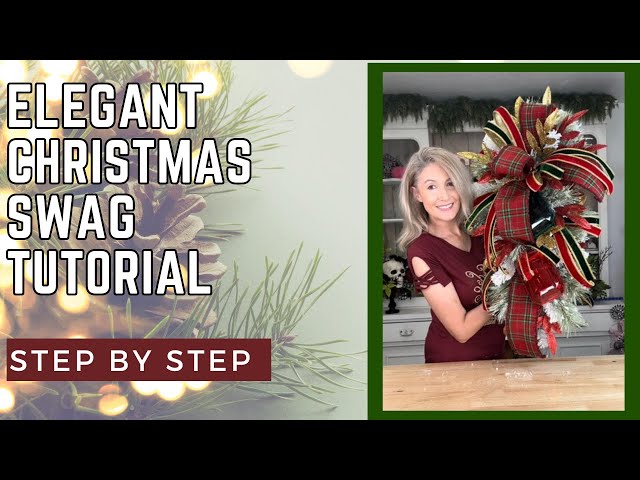 DIY Elegant Red & Green Christmas Swag | Front Door Holiday Decor Tutorial #christmasdecor