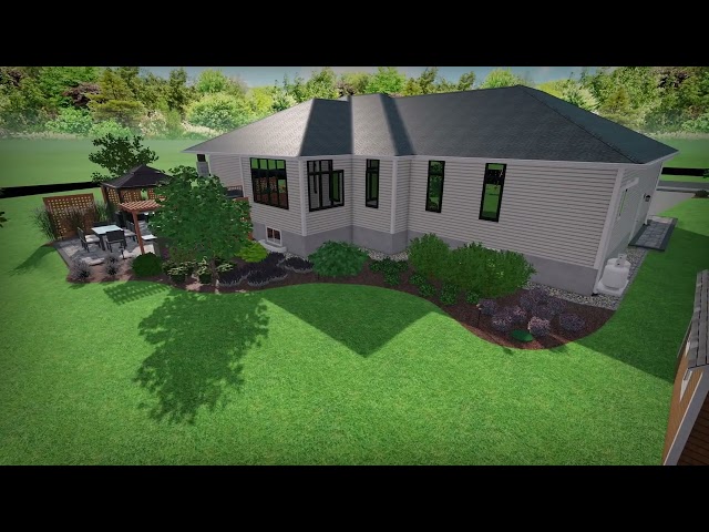 Hallville New Front and Rear Yard Landscape 3D Design