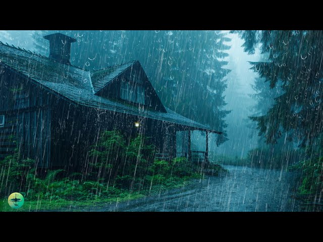 Perfect Rain Sounds for Sleeping - Heavy Rain & Thunderstorm Sleep Sounds on Forest Road at Night