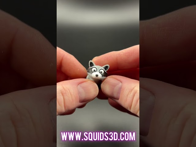 3D Printed Mini Articulating Raccoon - Squids3D - #3dprinting #3dprinted #fidgettoys