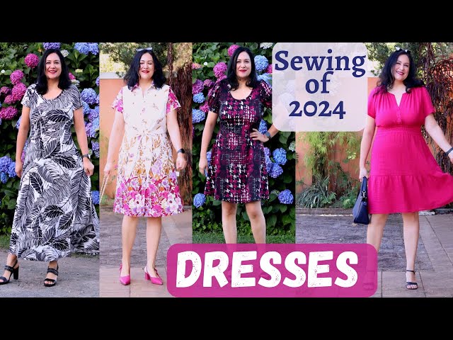 All the DRESSES I made in 2024! Modeled & twirled. Knit & woven. Roundup Fashion "movie"