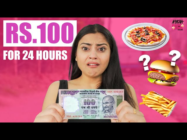 Living on Rs 100 for a day Ft. @inishutiwari  | Budget Checklist✅ | Pass👍 or Fail👎 | Nykaa