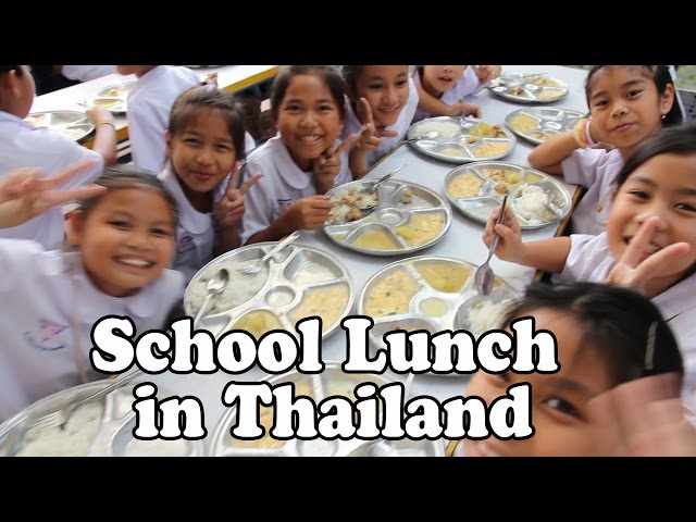 School Lunch in Thailand. A Quick Look at Lunchtime at a Thai School. Teaching in Thailand