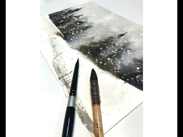 Create a Stunning Winter Wonderland in Watercolor!