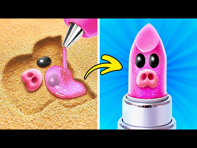 DIY Squishy Lipstick 🐷💄 *Super Slimy ASMR Crafts and Fidgets*