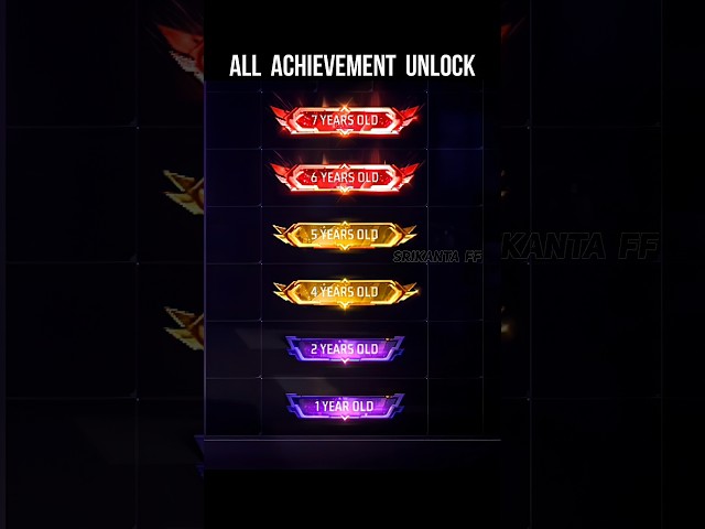 All Old Achievements Unlock 🔥 7 Years Old Title | Achievement Free Fire #freefire #srikantaff