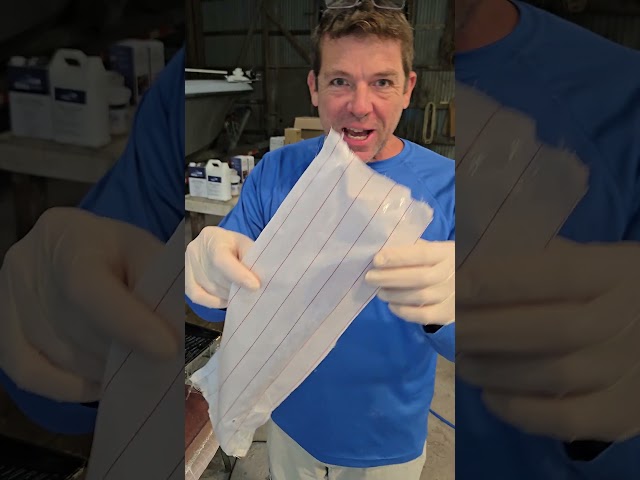 Peel ply for Fiberglass #boatrenovation #gelcoat #fiberglass #boating #fiberglassrepair #diy