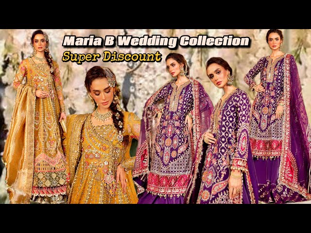 Maria B Mbroidered Collection | BD-2903-Purple | BD-2907-Mustard | Maria B Wedding Collection