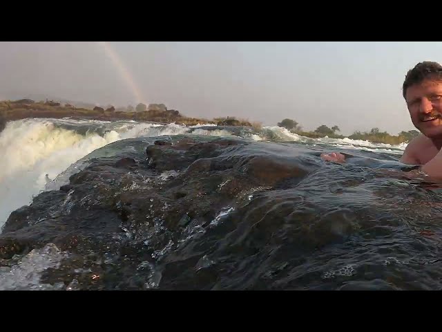 Looking over the edge of Victoria Falls