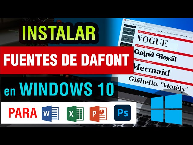 Como instalar fuentes de Dafont en Windows 10 y usarlas en Word Excel Powerpoint y  Photoshop