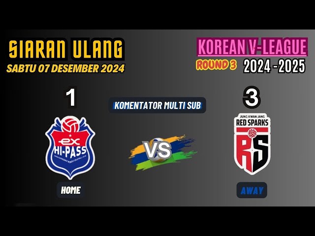 ⚪ SIARAN ULANG RED SPARKS VS  HII PASS ◆ ROUND KE-3 V-LEAGUE 2024-2025 07-12-2024 MULTI SUB