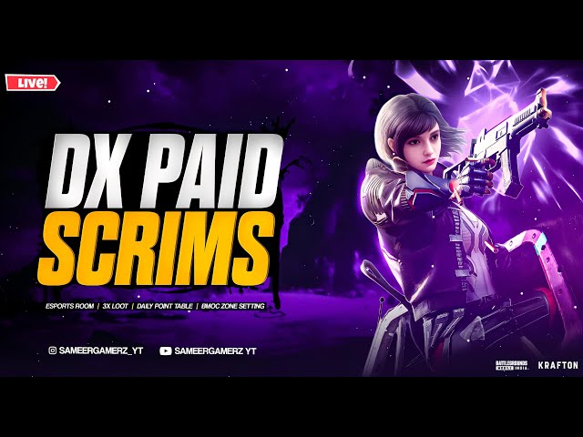 DX PAID SCRIMS IS LIVE | BGMI LIVE | BGMI SCRIMS | 21 JAN @BattlegroundsMobile_IN