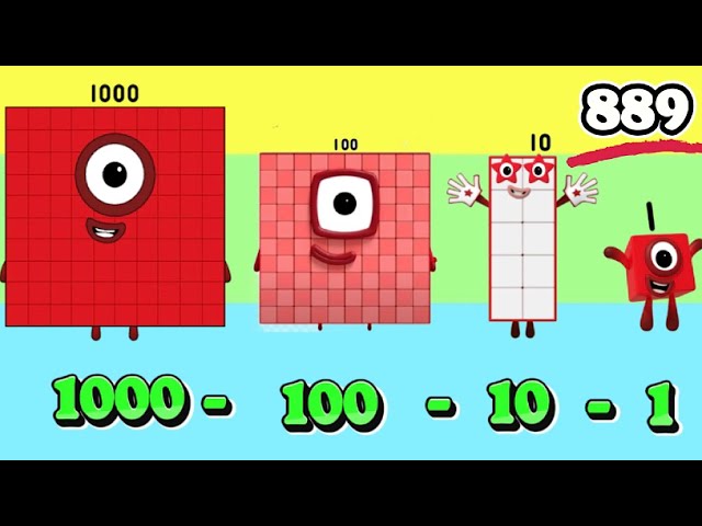 SUBTRACTION OF NUMBERBLOCKS BIG NUMBERS TO SMALL NUMBERS | SUBTRACTING GIANT NUMBERS | hello george