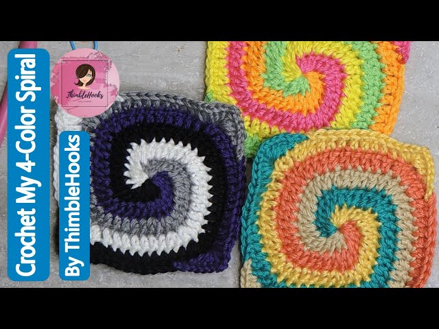 Crochet My Easy & Fast 4 Color Spiral / Make it Round or Make it a Granny