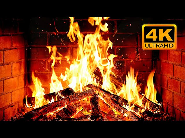 🔥 Cozy Fireplace 4K (12 HOURS). Fireplace with Crackling Fire Sounds. Fireplace Ambience