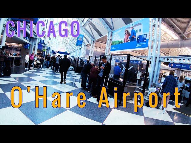 [4k 60FPS ] Chicago | Exploring O'Hare Airport Walk | T1 | T2 Chinese English SUB #travel #chicago