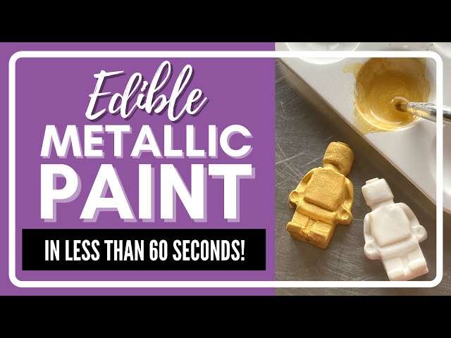 Edible Metallic Paint for Cake Decorating! #shorts