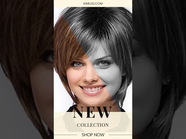 HAIRJOY Women Straight Bangs Style Pixie Cut Synthetic Hair Wig Brown Mixed Short Wigs Machine Made