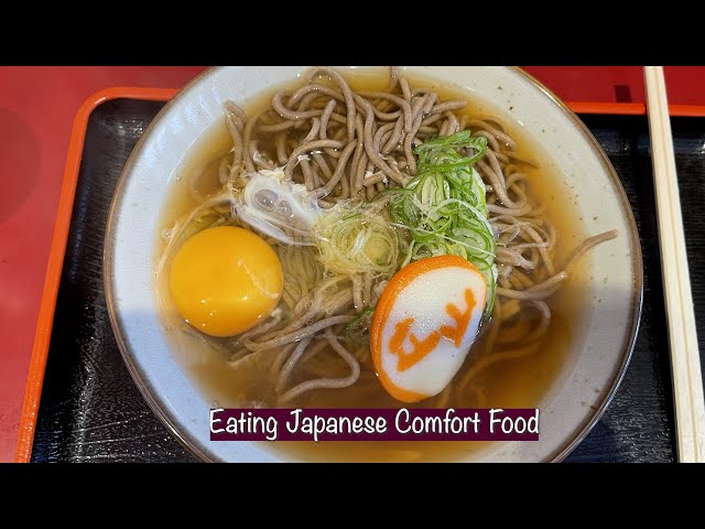 Eating Japanese food in Japan- Hot Soba with a raw egg | POV eating | Eat with me