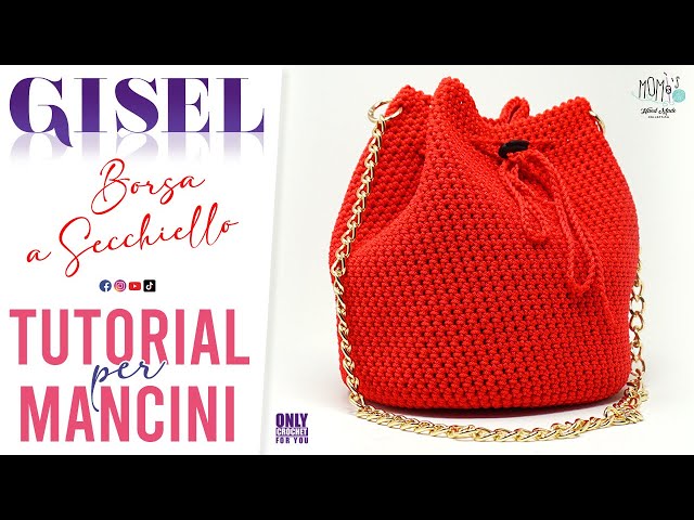 TUTORIAL for LEFT-HANDED - GISEL CROCHET BAG MOD. BUCKET @momiscrochet #crochet #bucketbag