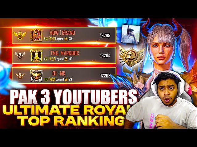 WORLD's RECORD ULTIMATE ROYALE TOP 3 RANK PAKISTAN MK Gaming BEST Moments in PUBG Mobile