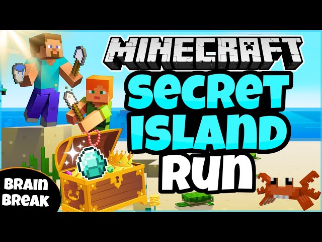 💎 Minecraft Secret Island Treasure Run 🦀 Fitness Run | Brain Break | GoNoodle Inspired