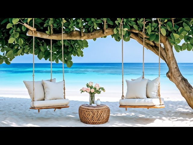 Relaxing Bossa Nova Jazz Music 💃Relaxing Seaside Café With Peaceful Ocean Waves For Good Mood 🌊