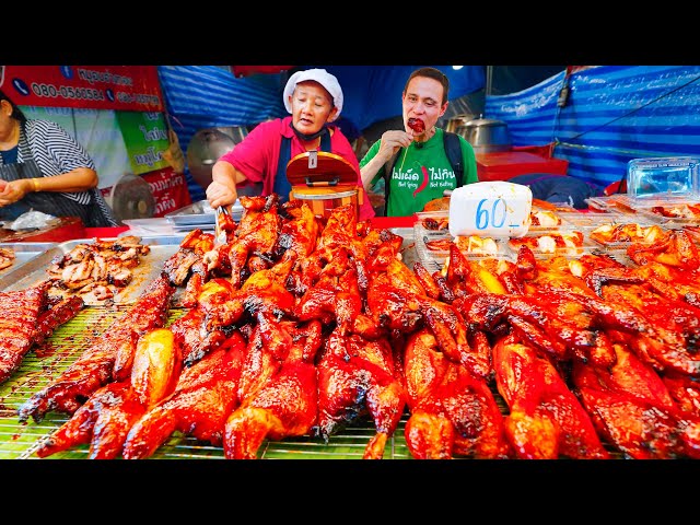 Thai Street Food - DINO BARBECUE at Thailand’s Extreme Food Fair!!