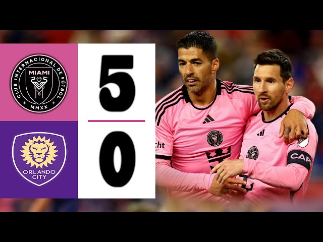 LIONEL MESSI & SUAREZ FOOTBALL GIFT TO USA | Inter Miami vs Orlando City 5-0 Highlights & Goals 2024