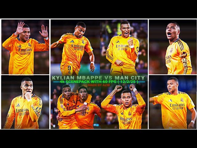 KYLIAN MBAPPE + JUDE BELLINGHAM VS MANCHESTER CITY 4K SCENEPACK | 12/25 | RARE CLIPS