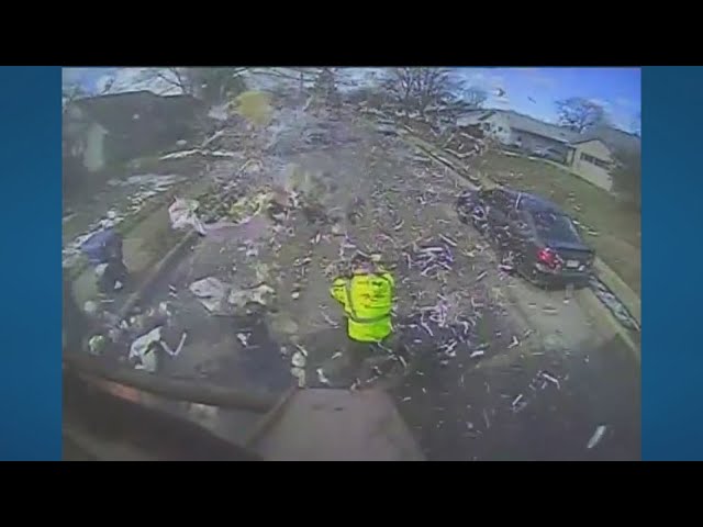 Video shows oxygen tank explode in garbage truck near 2 workers in Whitehall